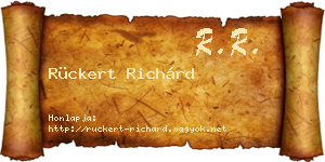Rückert Richárd névjegykártya
